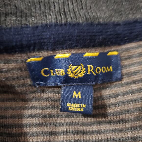 Club Room Men's M Merino Wool Blend V-Neck Preppy Collegiate Gray Sweater - Picture 6 of 8